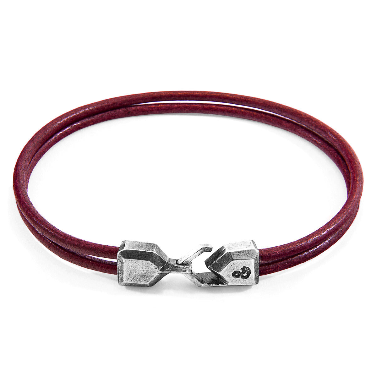 Bordeaux Red Cromer Silver & Leather Bracelet