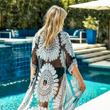 CUPSHE Black Sunflower Crochet Bikini Cover Up Sexy Swimsuit Beach Dress Women 2021 Summer Bathing Suit Beachwear Tunic Shirt