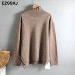 Autumn Winter basic oversize thick Sweater pullovers Women 2021 loose cashmere  turtleneck Sweater Pullover female Long Sleeve