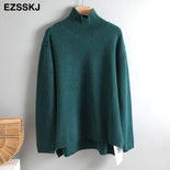Autumn Winter basic oversize thick Sweater pullovers Women 2021 loose cashmere  turtleneck Sweater Pullover female Long Sleeve