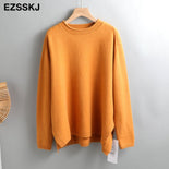 Autumn Winter O-NECK oversize thick Sweater pullovers Women 2021 loose cashmere  turtleneck Sweater Pullover female Long Sleeve