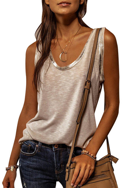 Tank Top Women Summer Loose Solid Colour Zipper Top V-neck Sexy Streetwear Vest Sleeveless Camisole Vest Fashion Basic Blouse