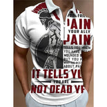 Fashion Men Clothing Polo Shirts Streetwear Letters Print Casual Short Sleeve Tee Men Turn-Down Collar Zipper Polos Shirt Tops